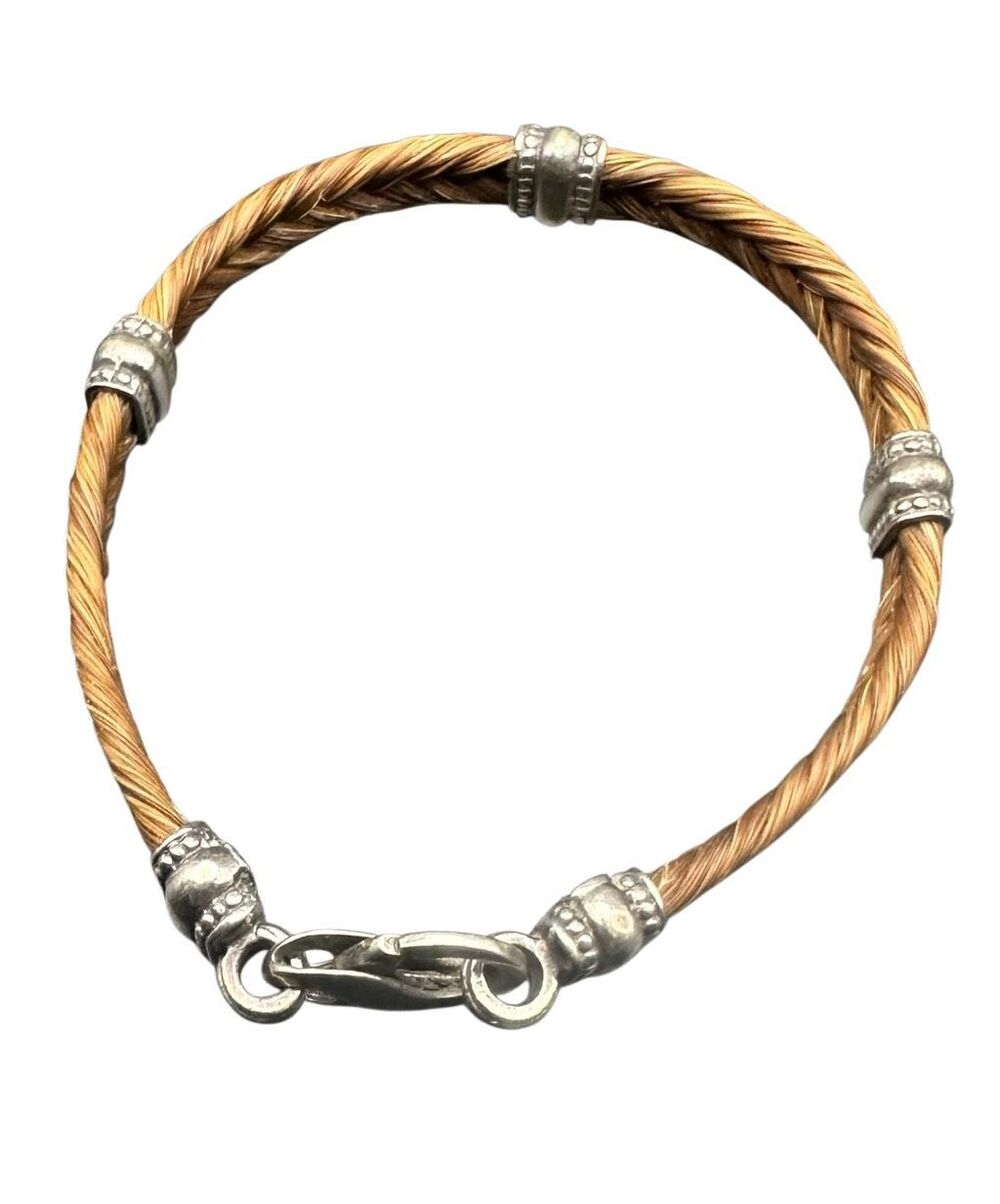 Equestrian Braided Horsehair Bracelet with Silver accents
